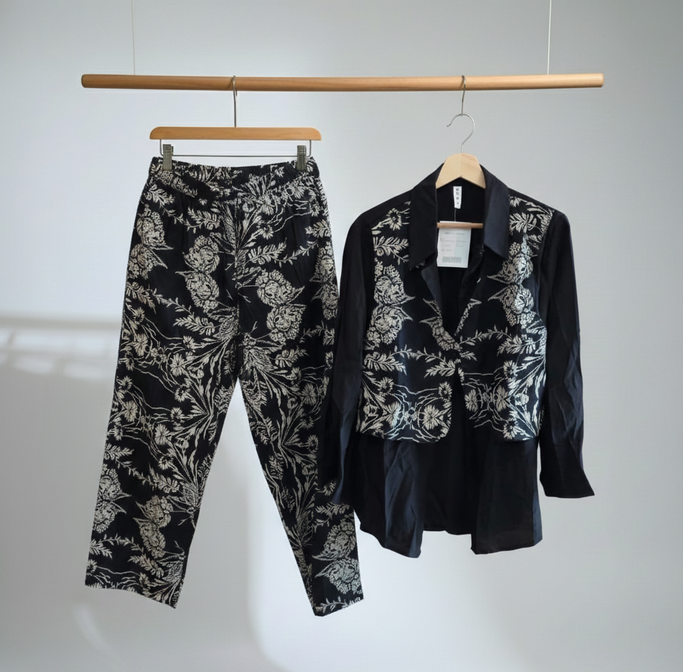 Floral self Embroidered Co-ord Set - Image 2