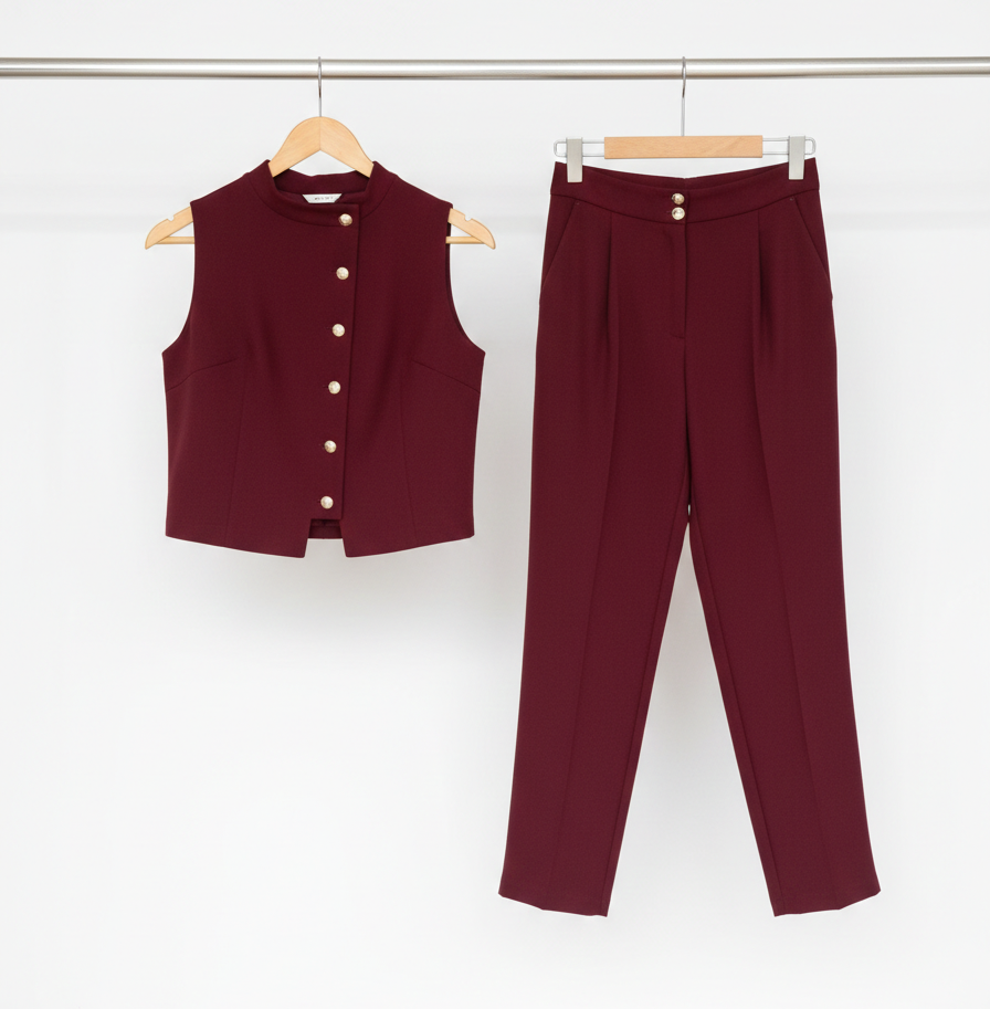 Button Detail Set - Burgundy - Image 2